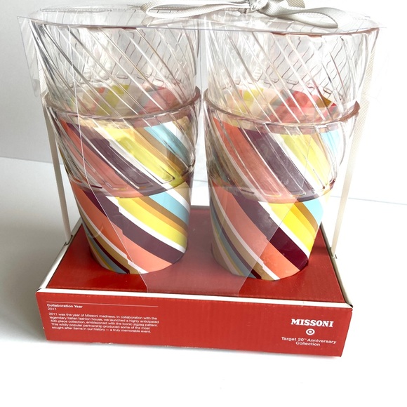 🔖 MISSONI For Target 20th Anniversary 4 Pack Tumbers Striped Cups Drinkware - Picture 4 of 6